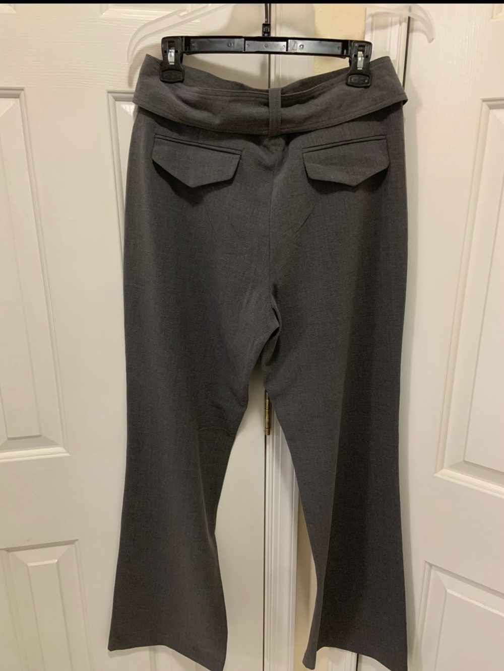 Ninety Fold-Over Waist Flare Pants - Charcoal Gray